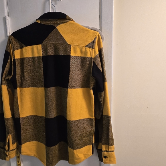 American Eagle Outfitters Yellow and Black Large Block Plaid Shirt Classic Fit. - Picture 5 of 9